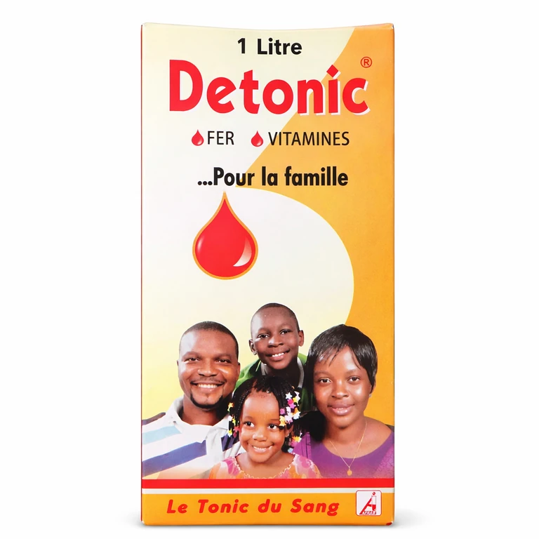 Detonic Syrup (Ferrous Gluconate + Vitamins B1, B2, B6, B12 + Folic Acid) 1 L